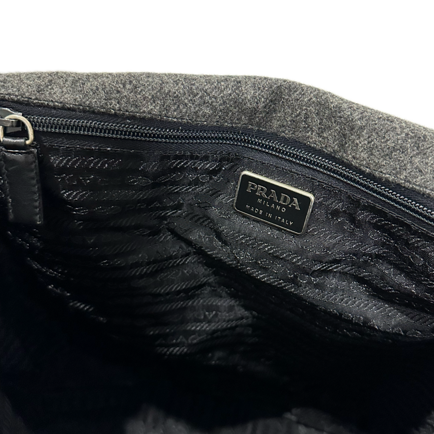 PRADA Wool Shoulder Bag