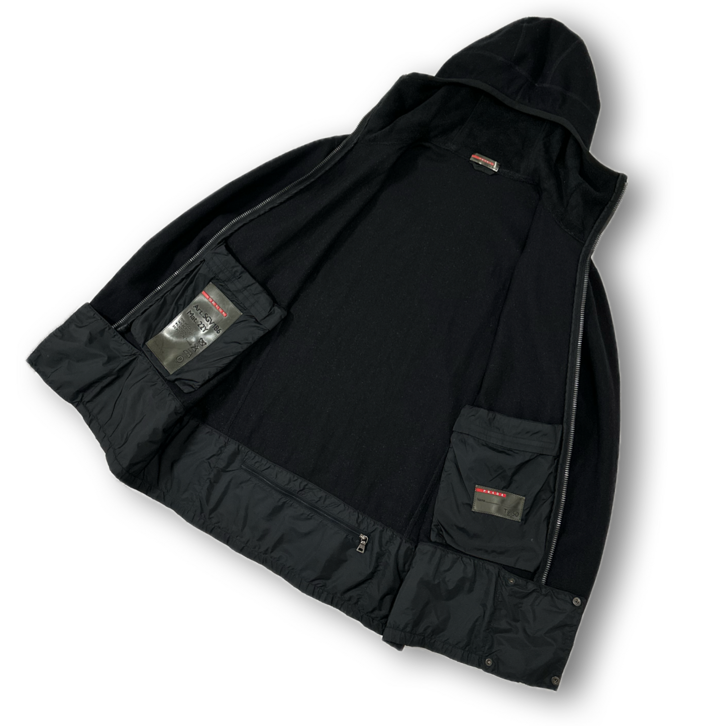 PRADASPORT Technical Wool Double Zip Balaclava Jacket
