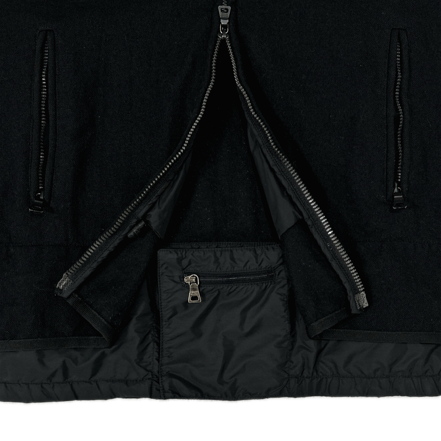 PRADASPORT Technical Wool Double Zip Balaclava Jacket