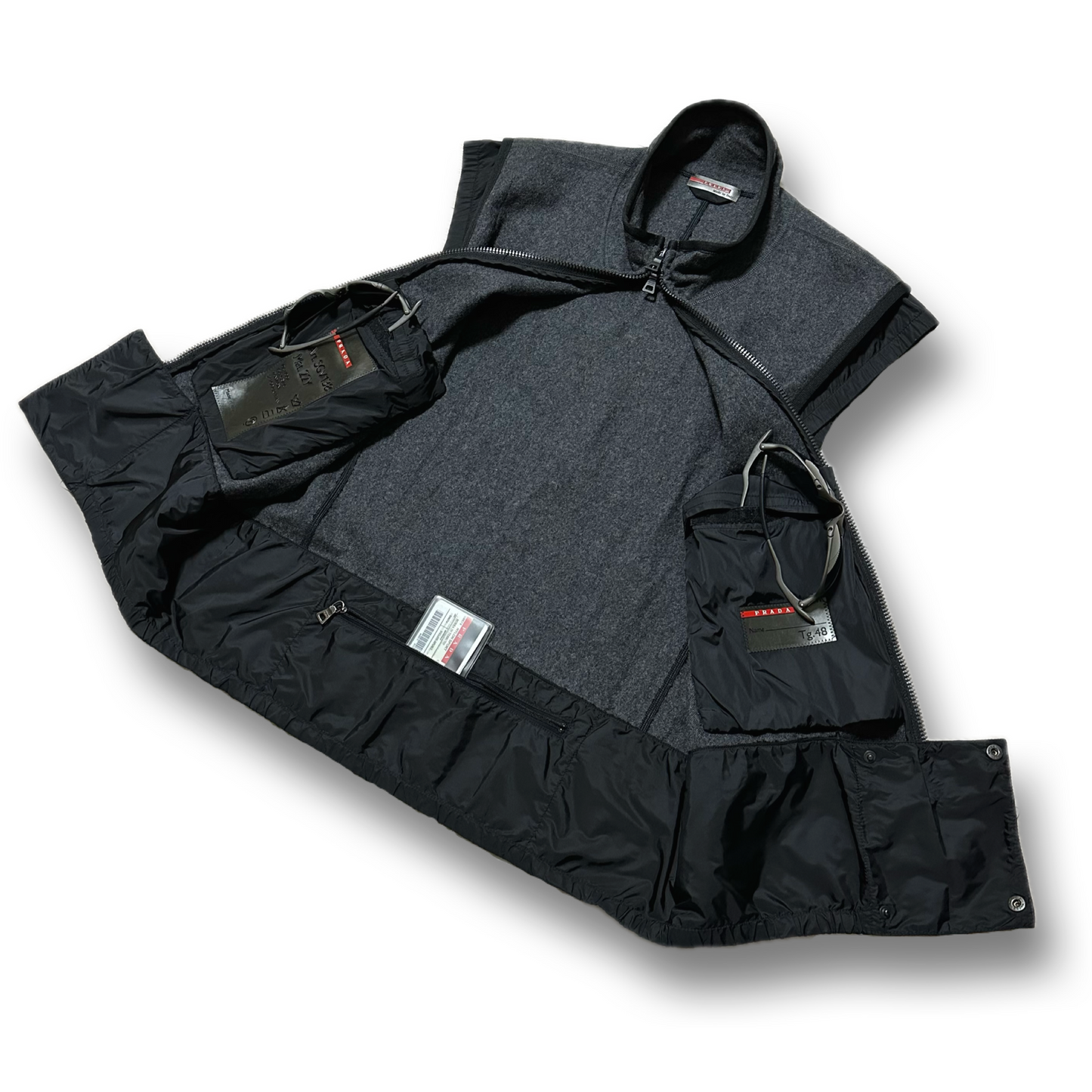 PRADASPORT Technical Wool Double Zip Vest