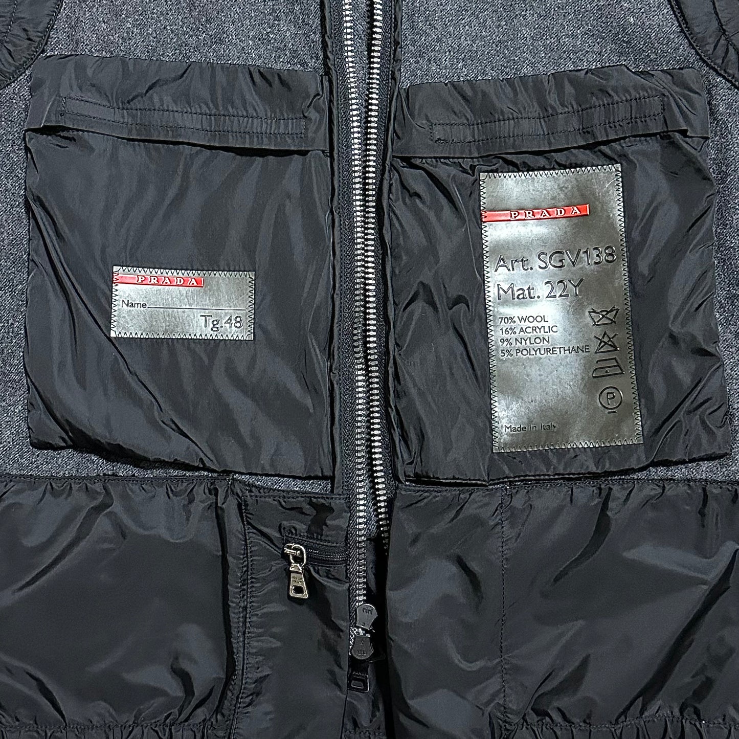 PRADASPORT Technical Wool Double Zip Vest